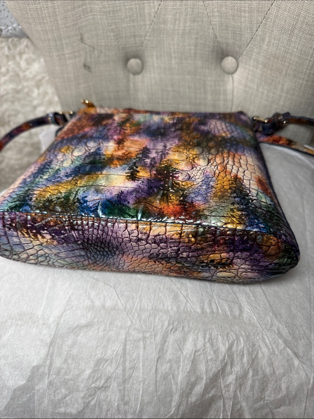 Brahmin Multicolor Embossed Leather Crossbody Bag - Picture 6 of 8